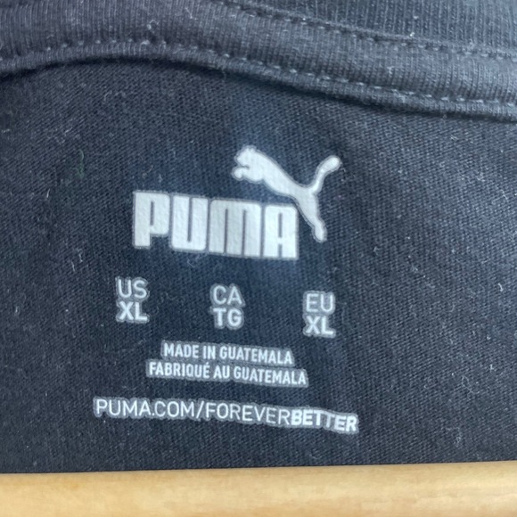 Puma Black T-Shirt Short Sleeve Graphic Print Casual Unisex Size XL - Picture 3 of 6
